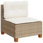 vidaXL 4-tlg. Garten-Sofagarnitur mit Kissen Beige Poly Rattan vidaXL 4-tlg. Garten-Sofagarnitur mit Kissen Beige Poly Rattan