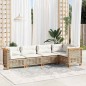 vidaXL 5-tlg. Garten-Sofagarnitur mit Kissen Beige Poly Rattan vidaXL 5-tlg. Garten-Sofagarnitur mit Kissen Beige Poly Rattan