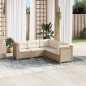 vidaXL 5-tlg. Garten-Sofagarnitur mit Kissen Beige Poly Rattan vidaXL 5-tlg. Garten-Sofagarnitur mit Kissen Beige Poly Rattan