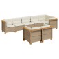 vidaXL 8-tlg. Garten-Sofagarnitur mit Kissen Beige Poly Rattan vidaXL 8-tlg. Garten-Sofagarnitur mit Kissen Beige Poly Rattan