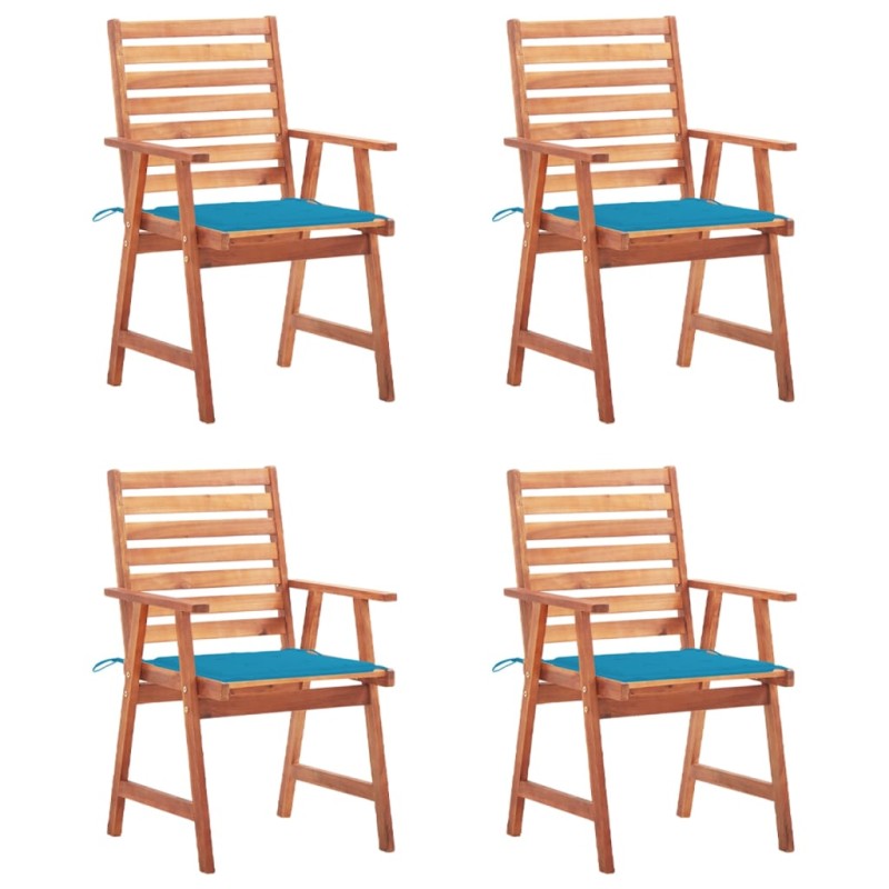 vidaXL Garten-Essstühle 4 Stk. mit Kissen Massivholz Akazie vidaXL Garten-Essstühle 4 Stk. mit Kissen Massivholz Akazie