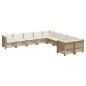 vidaXL 10-tlg. Garten-Sofagarnitur mit Kissen Beige Poly Rattan vidaXL 10-tlg. Garten-Sofagarnitur mit Kissen Beige Poly Rattan
