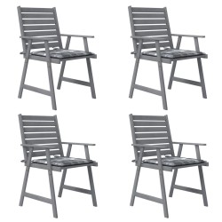 Garten-Essstühle mit Kissen 4 Stk. Massivholz Akazie