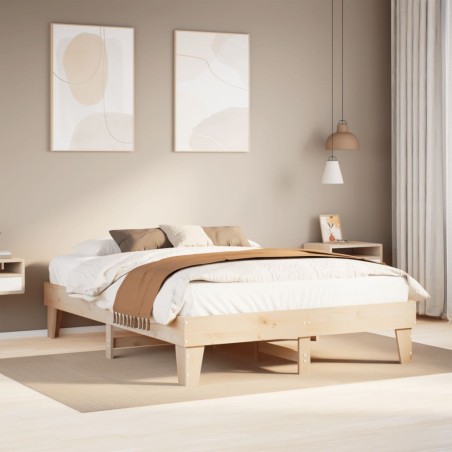 vidaXL Massivholzbett ohne Matratze 140x200 cm Kiefernholz