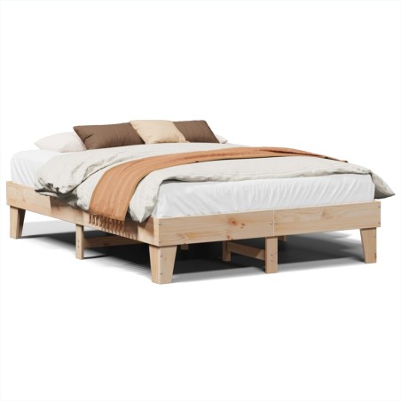 vidaXL Massivholzbett ohne Matratze 140x200 cm Kiefernholz