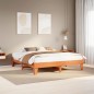 vidaXL Massivholzbett ohne Matratze Wachsbraun 180x200 Kiefernholz vidaXL Massivholzbett ohne Matratze Wachsbraun 180x200 Kiefernholz