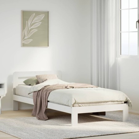 vidaXL Massivholzbett ohne Matratze Weiß 90x190 cm Kiefernholz