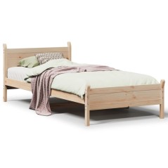 vidaXL Massivholzbett ohne Matratze 90x190 cm Kiefer