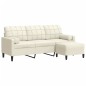 vidaXL 3-Sitzer-Sofa mit Hocker Creme 180 cm Samt vidaXL 3-Sitzer-Sofa mit Hocker Creme 180 cm Samt