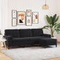 vidaXL 3-Sitzer-Sofa mit Hocker Schwarz 210 cm Samt vidaXL 3-Sitzer-Sofa mit Hocker Schwarz 210 cm Samt