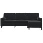 vidaXL 3-Sitzer-Sofa mit Hocker Schwarz 210 cm Samt vidaXL 3-Sitzer-Sofa mit Hocker Schwarz 210 cm Samt