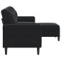 vidaXL 3-Sitzer-Sofa mit Hocker Schwarz 210 cm Samt vidaXL 3-Sitzer-Sofa mit Hocker Schwarz 210 cm Samt