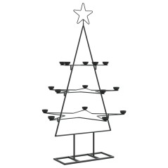 vidaXL Metall-Weihnachtsbaum zum Dekorieren Schwarz 105 cm