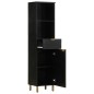 vidaXL Badschrank Schwarz 38x33x160 cm Massivholz Mango vidaXL Badschrank Schwarz 38x33x160 cm Massivholz Mango