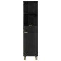 vidaXL Badschrank Schwarz 38x33x160 cm Massivholz Mango vidaXL Badschrank Schwarz 38x33x160 cm Massivholz Mango