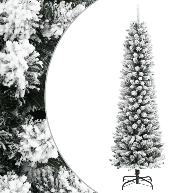 vidaXL Künstlicher Weihnachtsbaum Schlank mit Schnee 240 cm PVC & PE vidaXL Künstlicher Weihnachtsbaum Schlank mit Schnee 240 cm PVC & PE