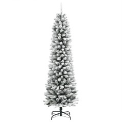 vidaXL Künstlicher Weihnachtsbaum Schlank mit Schnee 240 cm PVC & PE