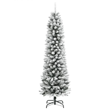 vidaXL Künstlicher Weihnachtsbaum Schlank mit Schnee 240 cm PVC & PE