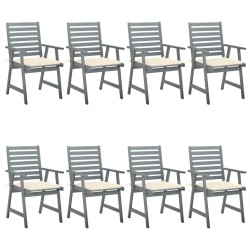 Garten-Essstühle mit Kissen 8 Stk. Massivholz Akazie