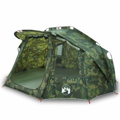 vidaXL Angelzelt 5 Personen Tarnmuster Wasserdicht