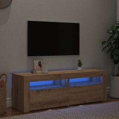 vidaXL TV-Schrank mit LED Artisan-Eiche 120x35x40 cm Holzwerkstoff