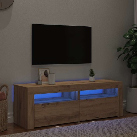 vidaXL TV-Schrank mit LED Artisan-Eiche 120x35x40 cm Holzwerkstoff