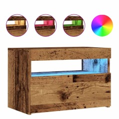 vidaXL TV-Schrank mit LED-Leuchten Altholz-Optik 60x35x40 cm