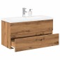 vidaXL Waschbeckenunterschrank mit Einbaubecken Artisan-Eiche vidaXL Waschbeckenunterschrank mit Einbaubecken Artisan-Eiche