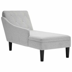 vidaXL Chaiselongue mit Kissen und Rechter Armlehne Wolkengrau Stoff