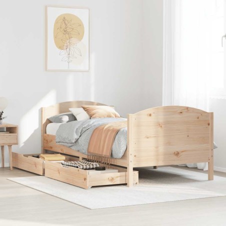 vidaXL Massivholzbett ohne Matratze 75x190 cm Kiefernholz