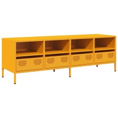 vidaXL TV-Schrank Senfgelb 135x39x43,5 cm Kaltgewalzter Stahl
