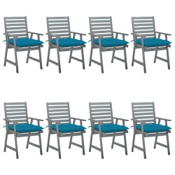 Garten-Essstühle mit Kissen 8 Stk. Massivholz Akazie