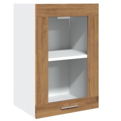 vidaXL Hängeschrank Glas Artisan-Eiche 40x31x60 cm Holzwerkstoff