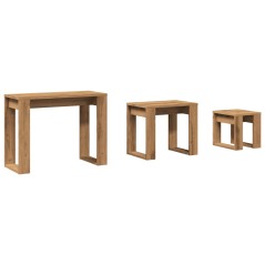 vidaXL Satztische 3 Stk. Artisan-Eiche Holzwerkstoff