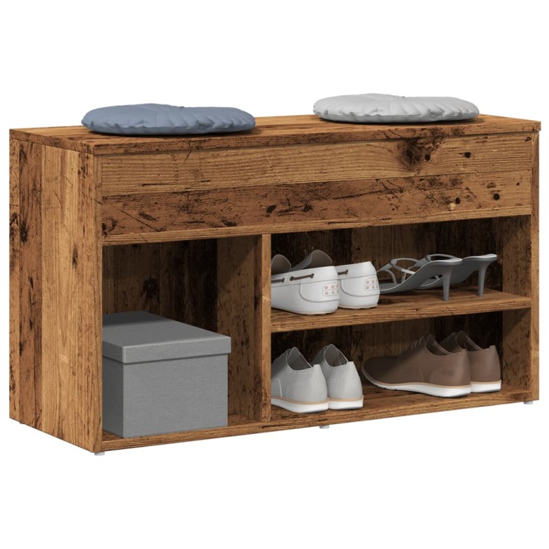 vidaXL Schuhbank Altholz-Optik 80x30x45 cm Holzwerkstoff vidaXL Schuhbank Altholz-Optik 80x30x45 cm Holzwerkstoff