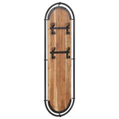 vidaXL Wandgarderoben mit 4 Haken 2 Stk. Massivholz Akazie