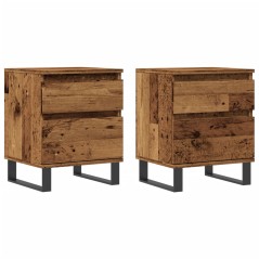 vidaXL Nachttische 2 Stk. Altholz-Optik 40x35x50 cm Holzwerkstoff