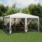 vidaXL Partyzelt mit 8 Mesh-Seitenteilen Weiß 4x4 m HDPE vidaXL Partyzelt mit 8 Mesh-Seitenteilen Weiß 4x4 m HDPE