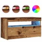vidaXL TV-Schränke mit LED-Leuchten 2 Stk. Altholz-Optik Holzwerkstoff vidaXL TV-Schränke mit LED-Leuchten 2 Stk. Altholz-Optik Holzwerkstoff