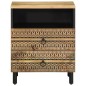 vidaXL Nachttisch Schwarz 50x33x62 cm Raues Mangoholz