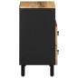 vidaXL Nachttisch Schwarz 50x33x62 cm Raues Mangoholz