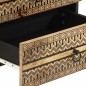 vidaXL Nachttisch Schwarz 50x33x62 cm Raues Mangoholz