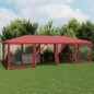 vidaXL Partyzelt mit 12 Mesh-Seitenteilen Rot 8x4 m HDPE vidaXL Partyzelt mit 12 Mesh-Seitenteilen Rot 8x4 m HDPE