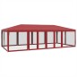 vidaXL Partyzelt mit 12 Mesh-Seitenteilen Rot 8x4 m HDPE vidaXL Partyzelt mit 12 Mesh-Seitenteilen Rot 8x4 m HDPE