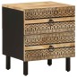 vidaXL Nachttische 2 Stk. Schwarz 40x33,5x46 cm Raues Mangoholz