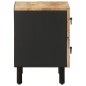 vidaXL Nachttische 2 Stk. Schwarz 40x33,5x46 cm Raues Mangoholz