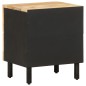 vidaXL Nachttische 2 Stk. Schwarz 40x33,5x46 cm Raues Mangoholz