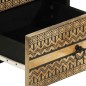 vidaXL Nachttische 2 Stk. Schwarz 40x33,5x46 cm Raues Mangoholz