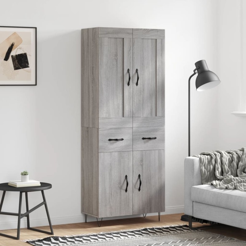 Highboard Grau Sonoma 69,5x34x180 cm Holzwerkstoff Highboard Grau Sonoma 69,5x34x180 cm Holzwerkstoff