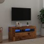 vidaXL TV-Schrank mit LED-Leuchten Altholz-Optik 90x35x40 cm vidaXL TV-Schrank mit LED-Leuchten Altholz-Optik 90x35x40 cm